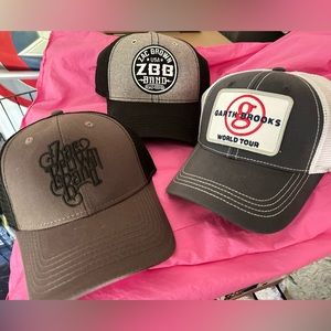 Lot of 3 country concert merch hats